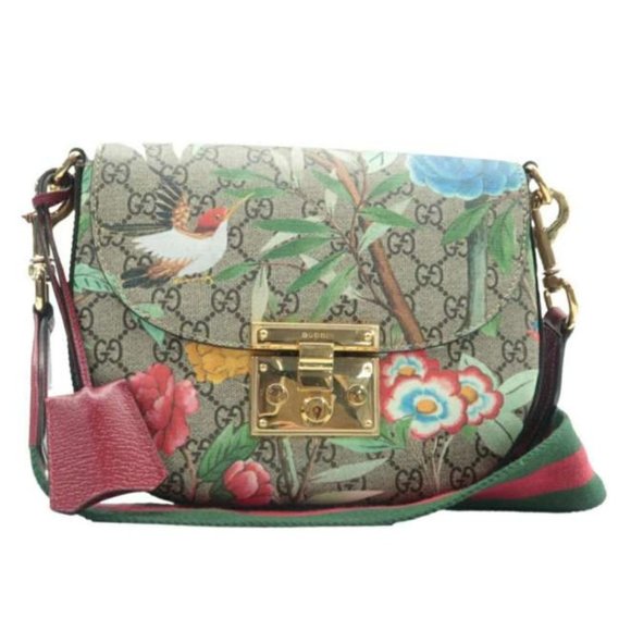 Gucci Handbags - 100% Authentic Gucci Padlock Brown & Multicolor Canvas Shoulder Bag